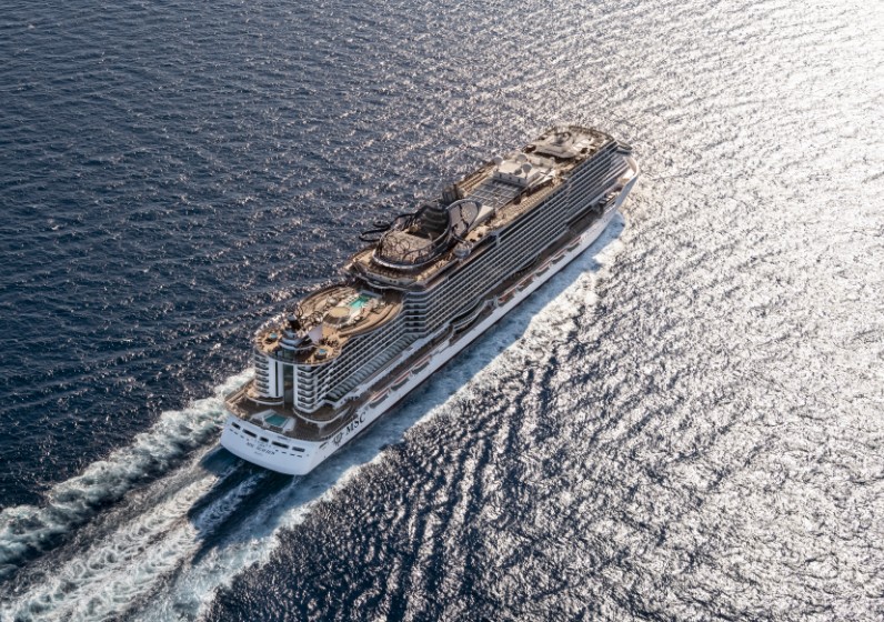 MSC Schiff von oben